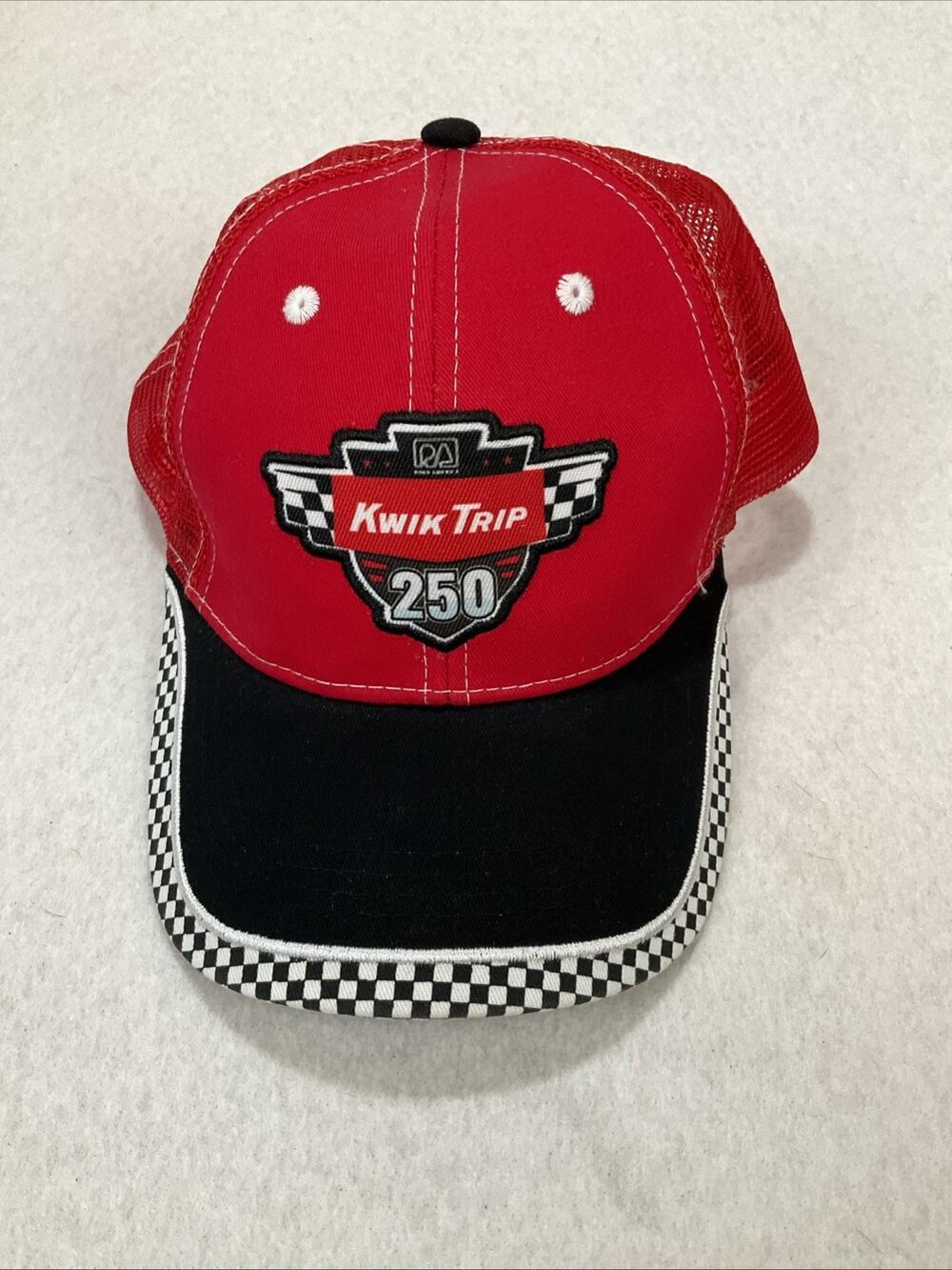 Kwik Trip 250 Nascar Cup Series 2022 Road America Hat Snapback Cap Red Black